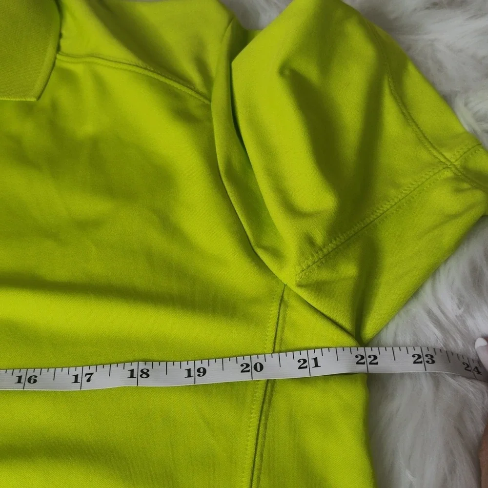 Nike Golf‎ Polo Shirt Men XL Lime Green Dri-FIT Short Sleeve Neon High Vis Solid